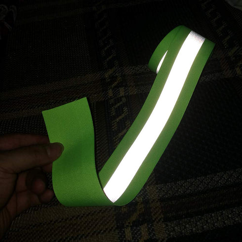 JINBING Silver Sew On Reflective Tape for Clothing Safety Fabric Webbing Trim Strip Green 2" x 33ft...