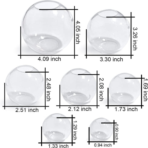 RESINWORLD Set of 4, 3", 2.5", 2", 1.7", 1.3", 0.9" Clear Silicone Sphere Molds, Large 3D Seamless Sphere Silicone Molds for Resin Casting, Round ...