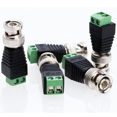 Cctv4Less BNC Male Balun Connector for Coax CAT5, CAT6, CAT7 to BNC Male and 2 Screw Camera Terminal Adapter - Reliable CCTV Surveillance Video Tr...