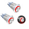 Latching Push Button Switch 36V Waterproof Stainless Steel Metal 3/4" Mounting Hole Red LED SPST Switch for Electrical Equipment, 2 Pcs, High Roun...