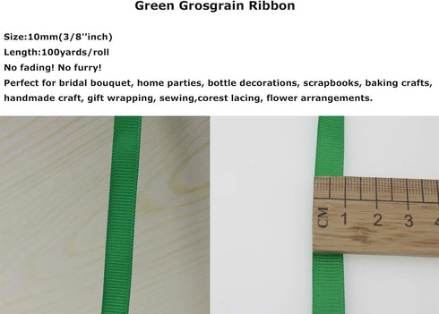 Jesep One Roll 100 Yards 3/8" Soild Grosgrain Ribbon Boutique Gift Wrapping Package Ribbon, DIY Crafts Bow Hair Headband Accessories Assorted Ribb...