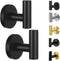 Towel Hooks for Bathroom,2 Packs Wall Mount Towel Holder,Black Matte Wall Robe Hook,Stainless Steel Heavy Duty Door Hanger Towel Hook for Kitchen,...