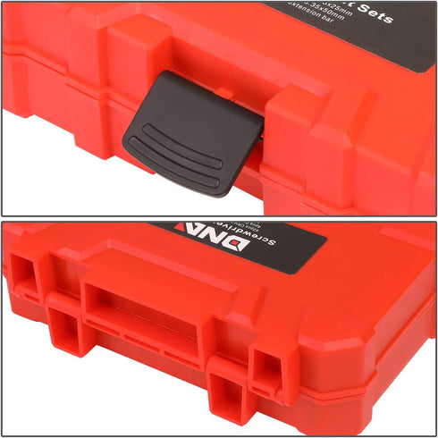 DNA Motoring TOOLS-00080 47 Piece CRV Magnetic Bit Holder & Set, 60mm Extension Bar Bit Set with Durable Case, 1 Kit, Red...