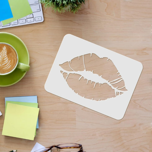 FINGERINSPIRE Lips Drawing Painting Stencils Templates 11.6x8.3 inch Plastic Stencils Decoration Rectangle Reusable Stencils for Painting on Wood,...