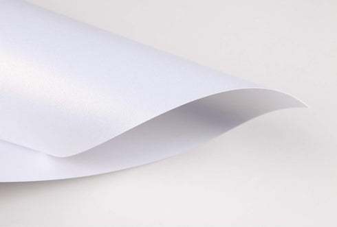 White Shimmer Paper - 100-Pack Metallic Paper, 120 GSM, Paper Crafting Supplies, Perfect for Flower Making, Ticket, Invitation, Stationery, Scrapb...