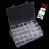 2 Pack 24 Grids Clear Plastic Organizer Box Fixed Compartment Storage Container for Craft, Beads, Jewelry, Small Parts, 7.4X5.1X0.86 INCH...