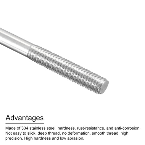 MECCANIXITY 304 Stainless Steel Push Rod Connector Double End Threaded Rod for DIY RC Car, Boat, Car, Airplane, Helicopter Model&DIY Material, M4x...