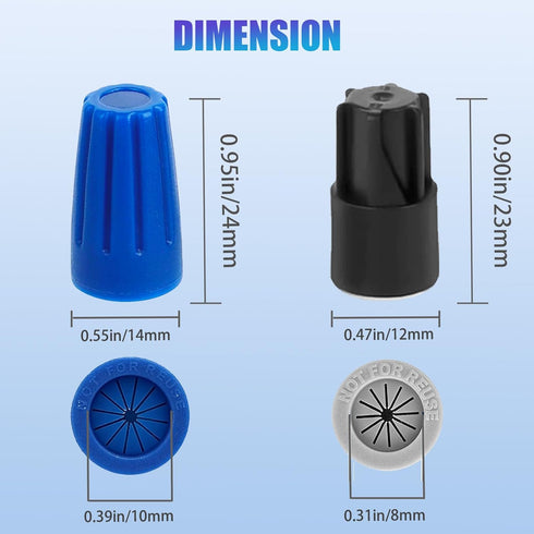 30PCS Waterproof Wire Electrical Connectors 22AWG-12AWG, Outdoor Seal Electrical Twist Nuts Caps Cable Terminal Connector for Landscape Light, Irr...