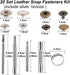 Leather Snap Fasteners Kit, Press Stud Stainless Steel Buttons for Marine Boat Canvas with Punching Tool Set Tool Kit (2 Components, 40 Pcs for Ea...
