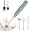 YUSWKO Granite Green Handheld Milk Frother Wand for Coffee, Rechargeable Electric Whisk with 3 Heads 3 Speeds Drink Mixer Coffee Frother For Latte...