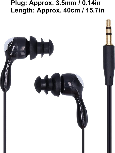 PUSOKEI Short Cord Waterproof Headphone, IP68 Waterproof Shortline in-Ear Tree Earplugs Waterproof Earphone Suitable Fit for Swimming Surfing Runn...