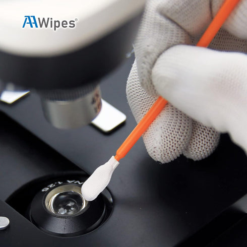 Lab Polyester Swabs 6.3" (100 pcs, Orange, Length/Swab Head Width=160 mm/6.5 mm) Long Cleaning Swabs Multipurpose Purpose Cleanroom Swab Sticks (A...