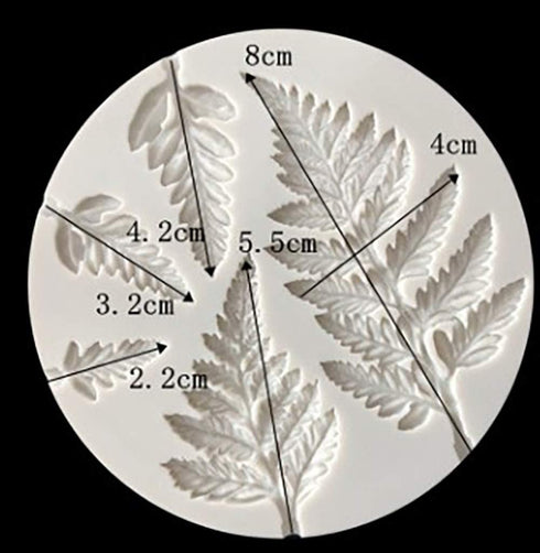 2 Piece Leaf Fondant Silicone Mold, Fern Mold 3D Mini Maple Shaped Leaves DIY Cake Mold Cupcake Decoration, Gum Paste Fondant Mold Cake Border Cup...