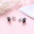 S925 Sterling Silver Puppy Dog Cat Pet Paw Print Stud Earrings...