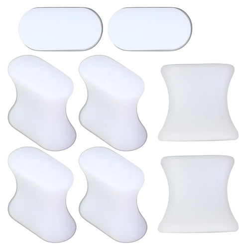 Iconikal 8-Pack Gel Toe Spacers, Medium, Bunion Cushion Separator Corrector & Foot Pain Relief...