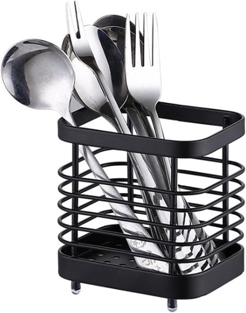 Kitchen Utensil Holder, Stainless Steel Sink Utensil Holder Countertop, Kitchen Utensil Drying Caddy, Cutlery Drainer for Kitchen Utensil, Rust-Pr...