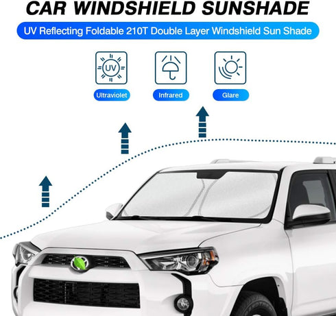 KUST Windshield Sun Shade Custom Fit for Toyota 4Runner 2010-2023 2024 2025 Sunshade Foldable Sun Visor Protector Blocks UV Rays Keep Your Car Coo...