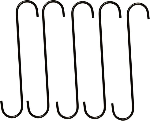 SunGrow S-Shaped Metal Tree Branch Hangers, Black Hook Stainless Steel Stakes for Bird Feeder & Baths, Plant Hanger, Outdoor Lights (5 Pcs - 6 Inc...