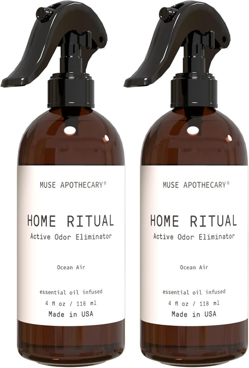 Muse Apothecary Home Ritual Active Odor Eliminator Spray - Odor Eliminator for Home - Furniture Deodorizer Spray & Bathroom Odor Eliminator - Esse...