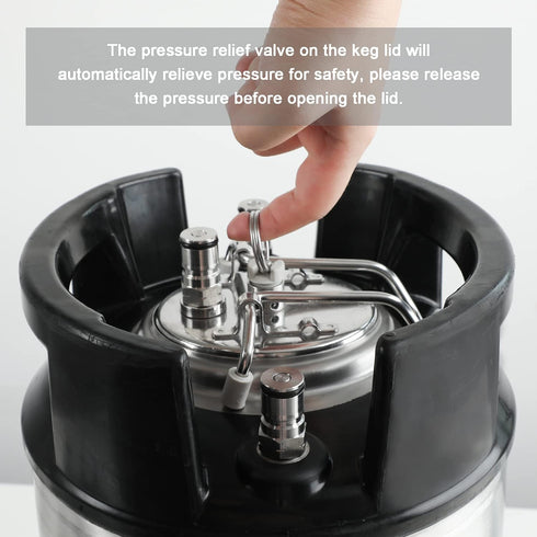 Corny Carbonation Keg Lid, Cornelius Soda Keg Lids for Quick Forced Carbonation, Ball Lock Keg Lid with Diffusion Stone, Pressure Relief Valve, Cl...