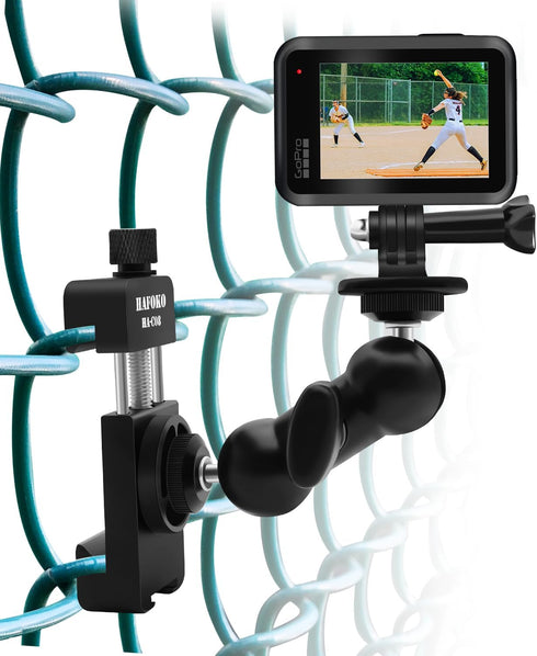 C08 Aluminum Smartphone Fence Mount Compatible for GoPro/Pocket Radar/Mevo Start/DJI Osmo Pocket/DJI Action/Insta360/AKASO Action Camera Game Chan...