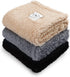 1 Pack 3 Calming Blankets Fluffy Premium Fleece Pet Blanket Soft Sherpa Throw for Dog Puppy Cat Beige/Black/Grey Small (23" x16'')...