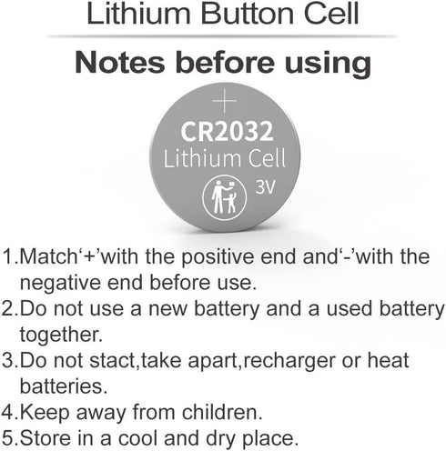 40 Pack CR2032 Batteries, 3V Lithium Coin Battery for Small Electronic Devices, 5 Year Shelf Life...