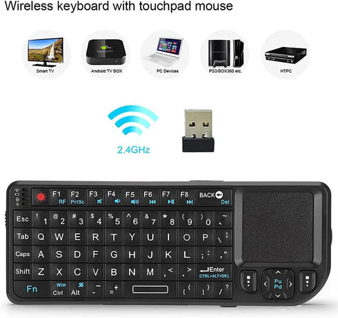 2.4G Pocket Mini Keyboard Mini USB Keyboard with Touchpad Mouse for Windows 2000 / XP/Vista / 7 / OS 10.x...