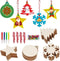 OurWarm 40PCS Wooden Christmas Ornaments Unfinished Wood Slices with Holes, Christmas Crafts DIY Centerpieces Wooden Ornaments to Paint Hanging De...