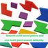 2 Pack Wooden Puzzle Blocks Geometric Tangram + Russian Blocks Puzzle for Kids & Adults, Intelligence Brain Teasers Toy Wooden Puzzle for All Ages...