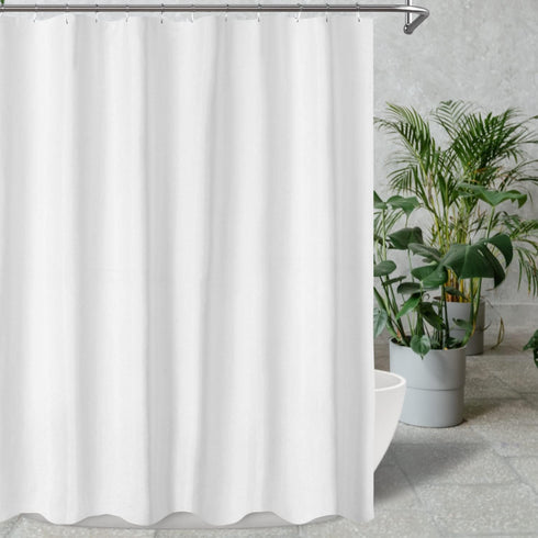 2-Pack Fabric Shower Curtain Liners Lightweight - White Cloth Shower Liners with Magnets, Washable & Water Repellent, 12 Button Holes, Hotel Quali...