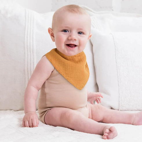 Cherub Muslin Bibs for Boys 8 Pack, 100% Cotton Baby Bibs for Drooling and Teething, Absorbent Baby Boy Bibs, Soft Muslin Bandana Drool Bibs for B...
