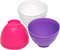 6 Pcs Silicone Mixing Bowls, 0.49 QT Reusable Silicone Bowl, Silicone Bowls for Melting Chocolate, Silicone Pinch Bowls for Sauce, White, Pink, Pu...