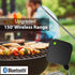 NutriChef Smart Bluetooth BBQ Grill Thermometer - Upgraded Stainless Probe Safe to Leave in Oven, Outdoor Barbecue or Meat Smoker - Wireless Remot...