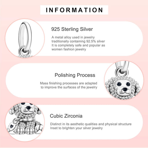 925 Sterling Silver Charms for Bracelets Necklaces Poodle Puppy Dog Dangle Pendants Beads, Charms Jewelry Gift for Women...