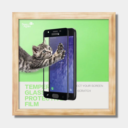 Samsung Galaxy J7 2018 Tempered Glass Screen Protector-(3 Pack) Clear Anti-glare Anti-Fingerprint Ultra-thin 9H Hardness Full Coverage Silk Print ...