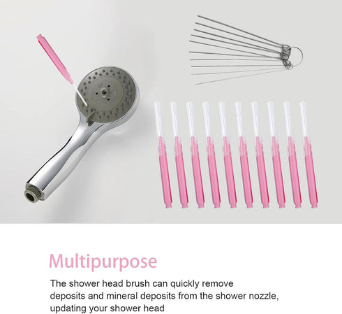 10Pcs Shower Head Cleaning Brush for Small Hole Brush with Stainless Steel Needle, Multifunctional Shower Head Cleaner Tool, Shower Nozzle Cleanin...