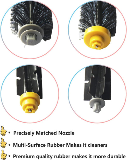 Replacement Parts Kit Includes Bristle & Flexible Beater Brush & Armed-3 Side Brush & Filters for iRobot Roomba 600 Series 614 618 620 630 640 650...