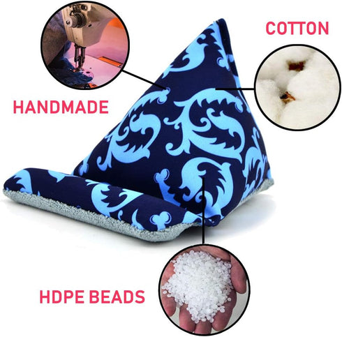 Phone Holder for Desk Phone Pillow Stand for iPhone 15 16 pro, Handmade Fabric Phone Stands Bean Bag Phone Holder for iPhone 13 (Blue)...