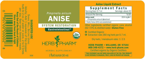 Herb Pharm Certified Organic Anise Liquid Extract for Digestive Support, 1 Fl Oz (Pack of 1) 1 Fl Oz...