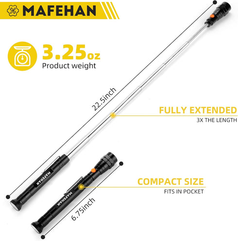 Father's Day Gifts for Dad, MAFEHAN Magnetic Pickup Tool, Telescoping Magnetic 3 LED Flashlight with Extendable Neck up to 22 Inches, Gifts for Me...