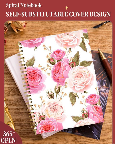 Spiral Journal Notebook for Women,A5 College Ruled Notebooks 6"x 8.4", 120 Pages Lined Journal with Premium Thick Paper,Perfect for School Office ...