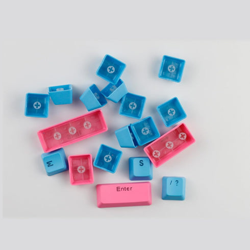 61 Keys PBT Keycap OEM Overview Set Thick Key Caps 61 Mechanical Keyboard for DIY Cherry MX Mechanical Keyboard Backlit,Only Keycap (Blue-Pink),On...