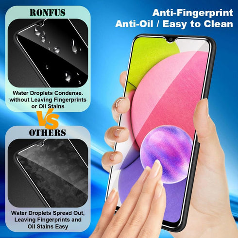 2+2 Pack Tempered Glass Screen Protector for Samsung Galaxy A03S 5G with Camera Lens Protector,Ultra HD, 9H Hardness,Case Friendly...