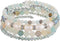 PEARL&CLUB Bead Crystal Wrap Bangle Bracelet - Fashion Jewelry Beaded Bracelet with Silver Metal, Gifts for Women...
