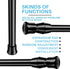 AIZESI Spring Tension Curtain Rods Short Tension Rod (Black,17" to 28"-2Pcs)...