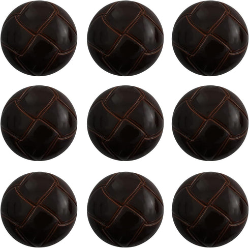 50PCS Brown Football Pattern Imitation Leather Style Plastic Shank Buttons Craft Plastic Buttons Round Black Plastic Imitation Leather Buttons Set...