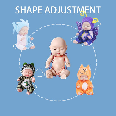 4 Inch Mini Baby Dolls 6pcs Gift Set, Cute Small Baby Doll Toys with Animal Clothes, Suitability Kids 3 and up (D Edition)...