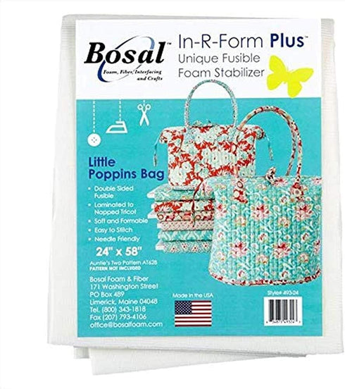 Bosal in-R-Form Plus Unique Fusible Foam Stabilizer 24 Inches by 58 Inches for Aunties Two Little Poppins Bag Pattern (On? Pa?k)...