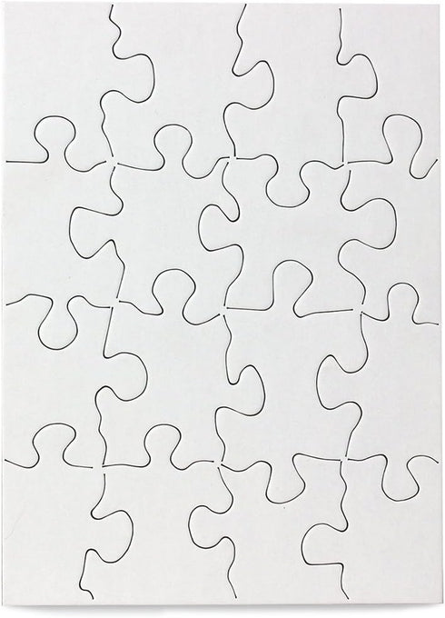 Hygloss Blank Puzzle for Decorating – for DIY Invite, Party Favors, Art Activity – 4 x 5.5 Inches, 16 Pieces - 8 White Jigsaw Puzzles with Envelop...